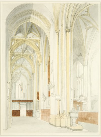 Interno della Cattedrale di Bristol (incompiuto) da James Johnson