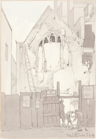 La scoperta di una finestra orientale della Chiesa di Tutti i Santi, dietro High Street, Bristol da James Johnson