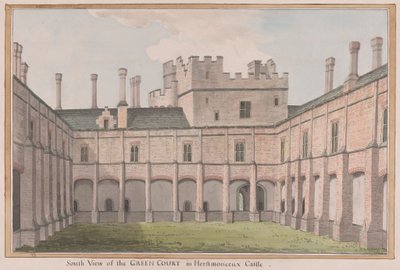Castello di Herstmonceux, East Sussex: Vista Sud del Cortile Verde da James Lambert  of Lewes
