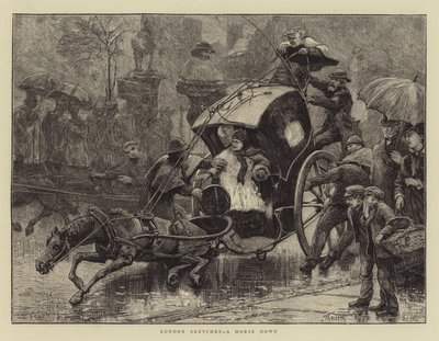 Schizzi di Londra, un cavallo caduto da James Macbeth