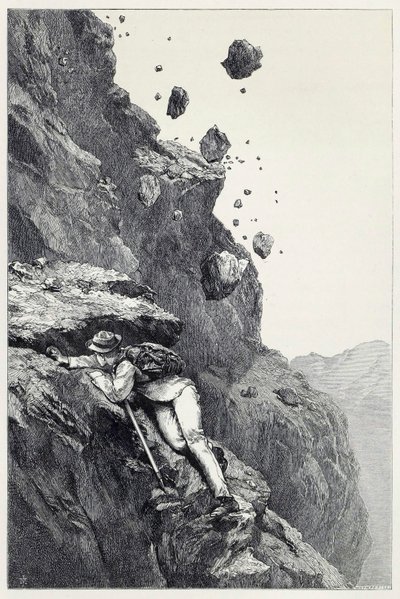 Una Cannonata sul Cervino, da Scrambles tra le Alpi negli anni 1860 - 69, pub. 1871 da James Mahoney