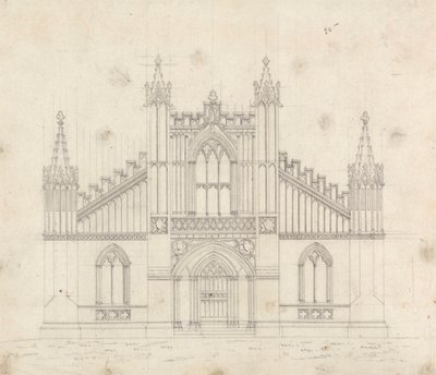 Disegno preparatorio per Design 11, Tavola 9 di Una collezione di disegni per ritiri rurali da James Malton