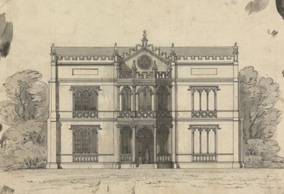 Disegno preparatorio per il Design 21, Piatto 19 di Una collezione di disegni per ritiri rurali da James Malton