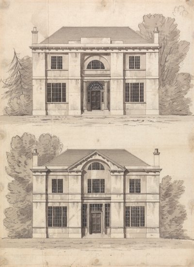 Disegno preparatorio per i disegni 5 e 6, Piatto 3 da Una collezione di disegni per ritiri rurali da James Malton