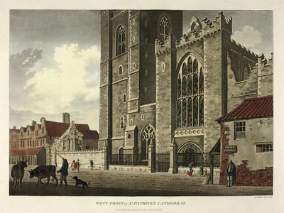 Fronte ovest della Cattedrale di San Patrizio da James Malton