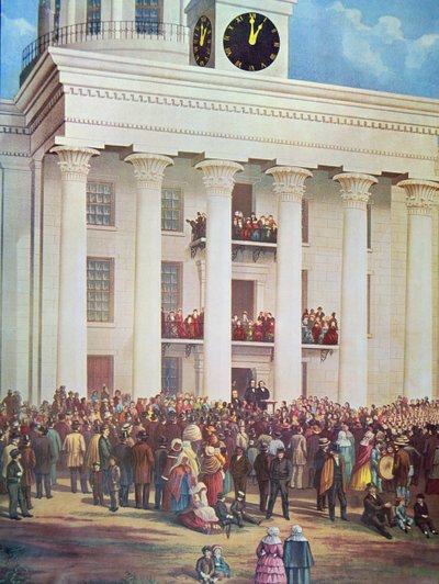 Inaugurazione di Jefferson Davis alla Senate House, Montgomery, Alabama da James Massolon