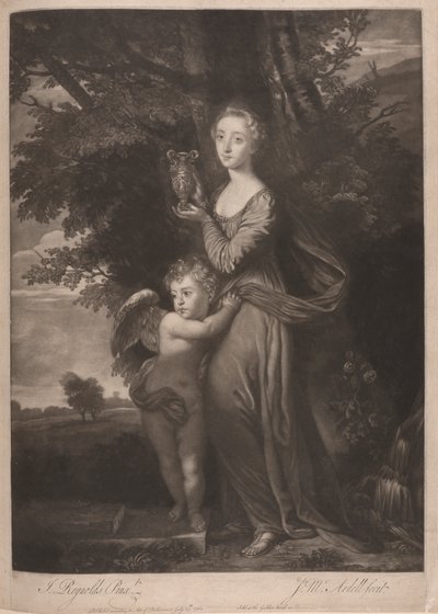Miss Gravile (Frances Anne Greville e suo fratello come "Ebe e Cupido") da James McArdell