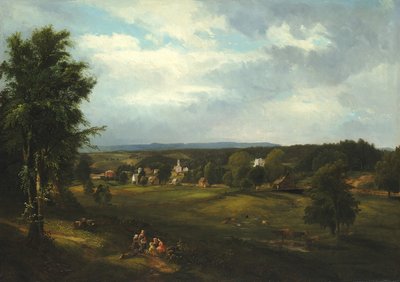 Scena di Villaggio vicino Albany, New York, 1850 da James McDougal Hart