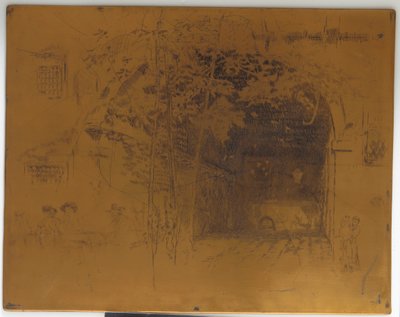 Lastra di stampa annullata per <em>The Traghetto, No. 2</em> da James Abbott McNeill Whistler