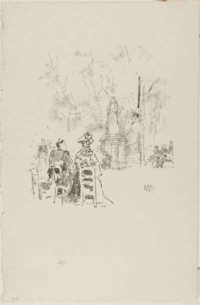 Conversazione sotto la statua, Giardini del Lussemburgo da James Abbott McNeill Whistler