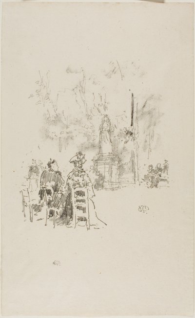 Conversazione sotto la statua, Giardini del Lussemburgo da James Abbott McNeill Whistler