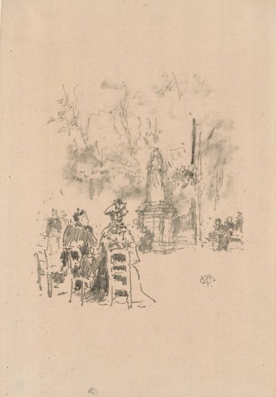 Conversazione sotto la statua, Giardini del Lussemburgo da James Abbott McNeill Whistler