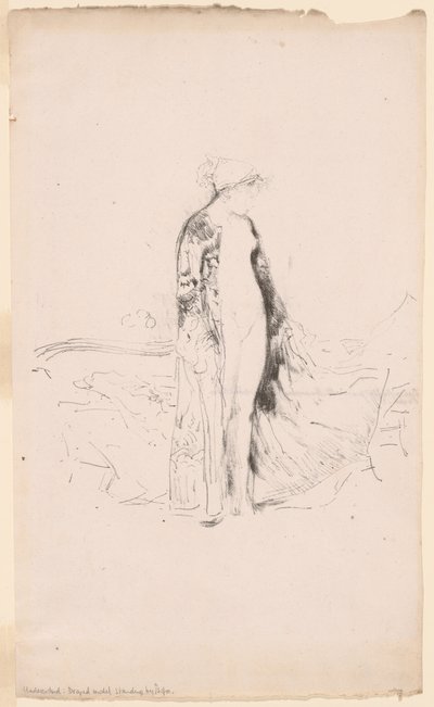 Modello Drappeggiato, in Piedi Accanto a un Divano da James Abbott McNeill Whistler