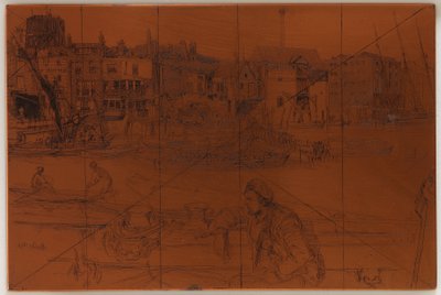 Lastra di incisione: Black Lion Wharf da James Abbott McNeill Whistler
