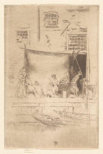Bancarella di frutta, dal Secondo Set di Venezia (Un set di ventisei incisioni) da James Abbott McNeill Whistler