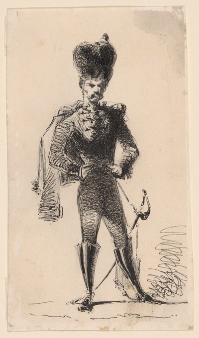 Ussaro (recto) Uomo con cilindro e testa bendata (verso) da James Abbott McNeill Whistler