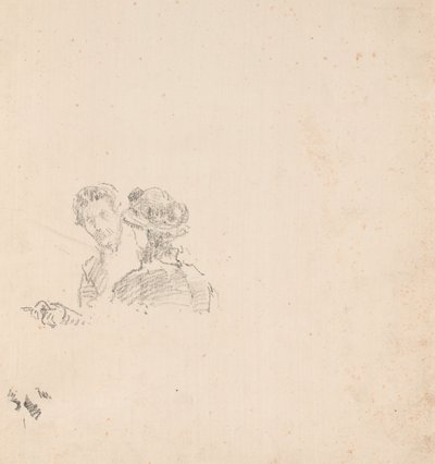 Schizzo: Autoritratto con la signorina R. Birnie Philip da James McNeill Whistler