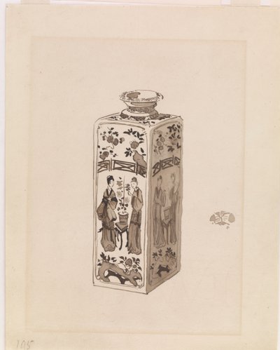 Barattolo quadrato con collo lungo da James Abbott McNeill Whistler