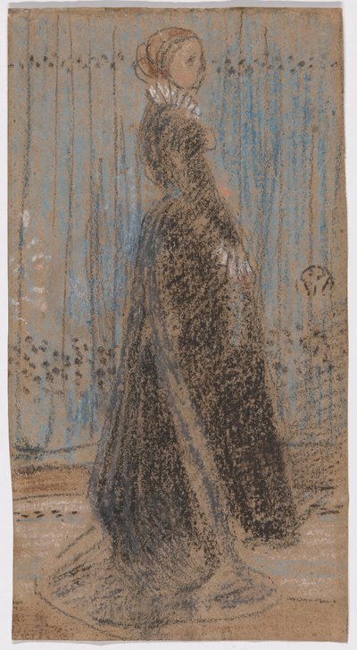 Studio per "Disposizione in nero, n. 2: ritratto della signora Louis Huth" (recto); studio per "Sinfonia in color carne e rosa: Ritratto della signora Frances Leyland" (verso) da James McNeill Whistler