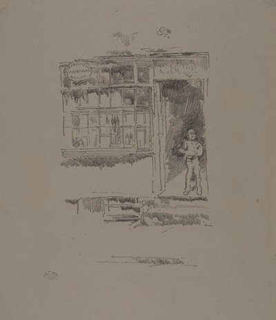La bottega del barbiere nei Mews da James McNeill Whistler