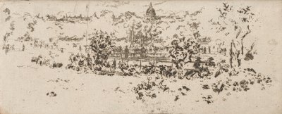 Il Pantheon dalla Terrazza, Giardini del Lussemburgo da James Abbott McNeill Whistler