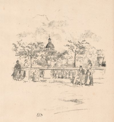 Il Pantheon, dalla Terrazza dei Giardini del Lussemburgo da James Abbott McNeill Whistler