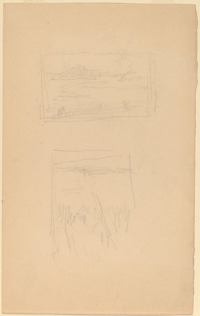 Due Schizzi di Paesaggi Appesi alla Società degli Artisti Britannici da James Abbott McNeill Whistler