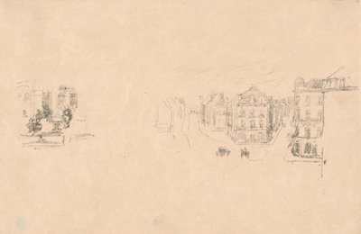 Due schizzi di prova: A. Grande Rue, Dieppe; B. Un interno da James McNeill Whistler
