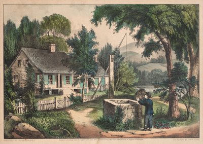 Il vecchio secchio di quercia da James Merritt Ives