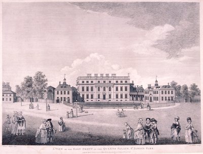 Facciata est di Buckingham House, Westminster, Londra, 1796 da James Miller