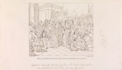 Progetti per la Grande Sala della Società delle Arti (4 di 1 foglio) da James Mitan