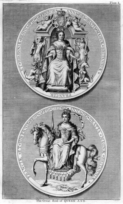 Il grande sigillo della regina Anna di Gran Bretagna da James Mynde