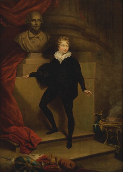 Master Betty come Amleto, davanti a un busto di Shakespeare da James Northcote