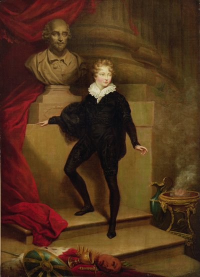 Master Betty come Amleto davanti a un busto di Shakespeare, c.1804-06 da James Northcote