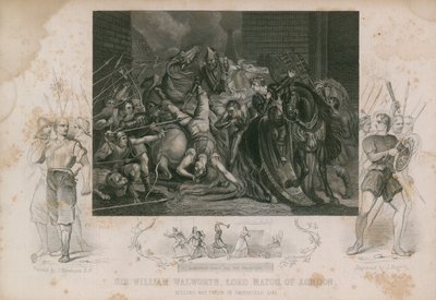 Sir William Walworth, sindaco di Londra, uccide Wat Tyler a Smithfield (incisione) da James Northcote