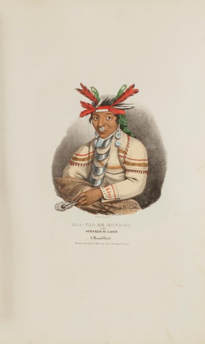CAA-TAA-KE MUNG-GA o il Loon macchiato, un capo di Miami, da The Aboriginal Portfolio (Il portafoglio degli aborigeni) da James Otto Lewis