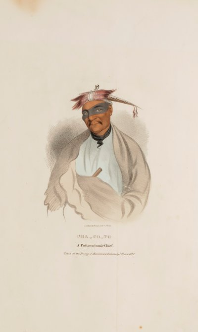 CHA-CO-TO, un capo Pottowattomie, da Il portafoglio aborigeno da James Otto Lewis