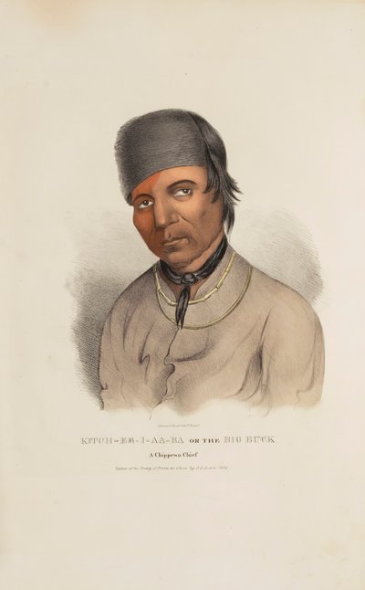 KITCH-EE-I-AA-BA o il Grande Buck; un capo Chippewa, da Il portafoglio aborigeno da James Otto Lewis