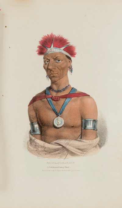 MAUCK-COOMAUN; un famoso capo Ioway, da Il portafoglio aborigeno da James Otto Lewis