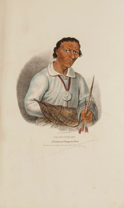 PE-SCHICK-EE; Un celebre capo Chippeway, da The Aboriginal Portfolio da James Otto Lewis
