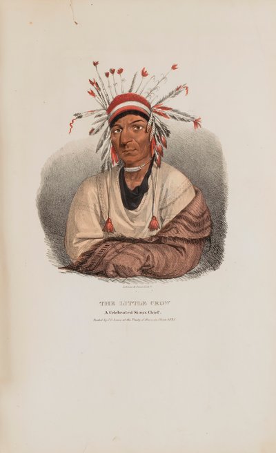 IL PICCOLO CORVO, Un famoso capo Sioux, da Il portafoglio aborigeno da James Otto Lewis