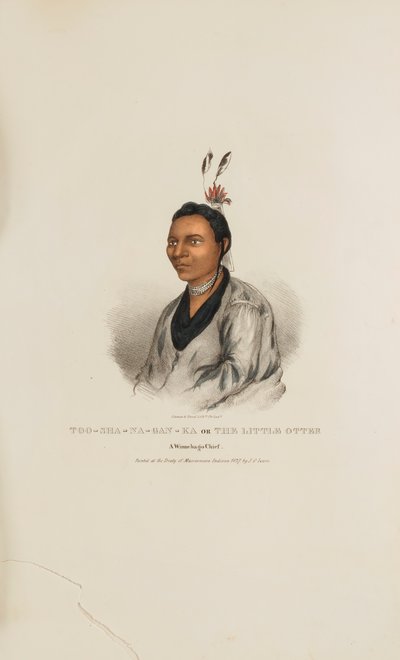 TOO-SHA-NA-GAN-KA o La piccola lontra; un capo Winnebago, da Il portafoglio aborigeno da James Otto Lewis