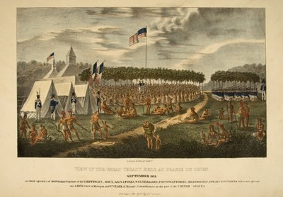 Veduta del Grande Trattato Tenuto a Prarie du Chien, Settembre 1825 da James Otto Lewis