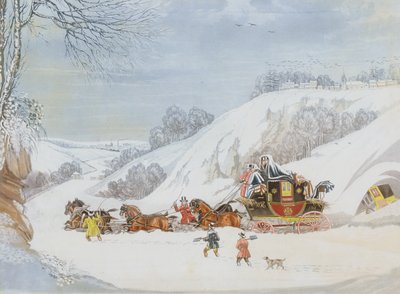 Una posta nella neve profonda, inciso da George Hunt da James Pollard