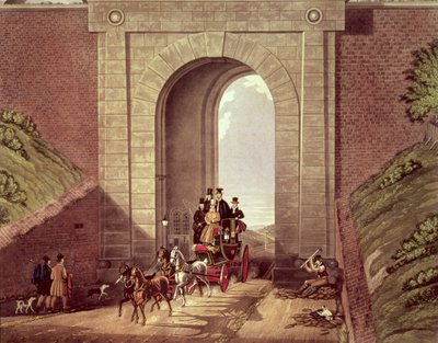 Tunnel di Highgate, inciso da George Hunt, c.1830 da James Pollard