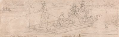 Pesca con la barca sul Tamigi da James Pollard