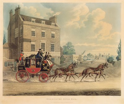Quicksilver Royal Mail passando lo Star and Garter a Kew Bridge, 1835 da James Pollard
