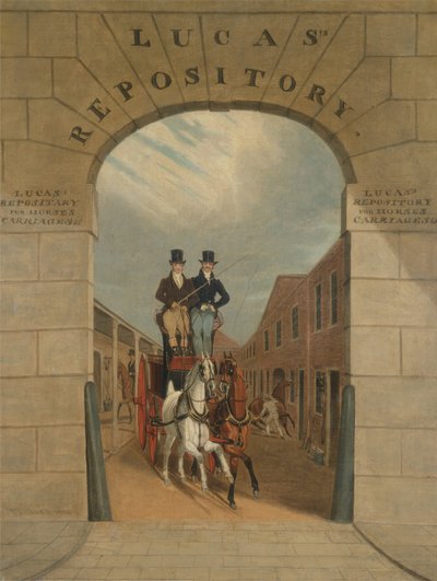Addestramento di una coppia in un freno nel cortile di Lucas, Clerkenwell da James Pollard