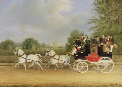 La carrozza London-Farringdon che passa davanti a Buckland House, Berkshire da James Pollard