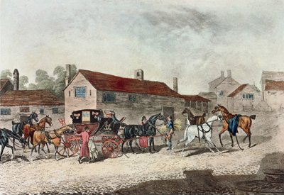 Il cambio dei cavalli della diligenza, inciso da R. Havell, 1815 da James Pollard
